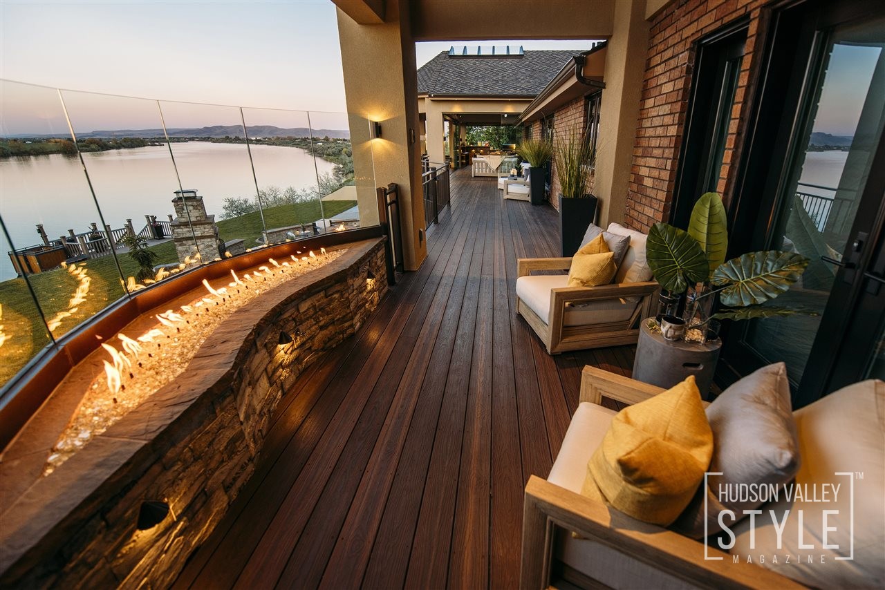 Envision Distinction composite decking in Rustic Walnut.