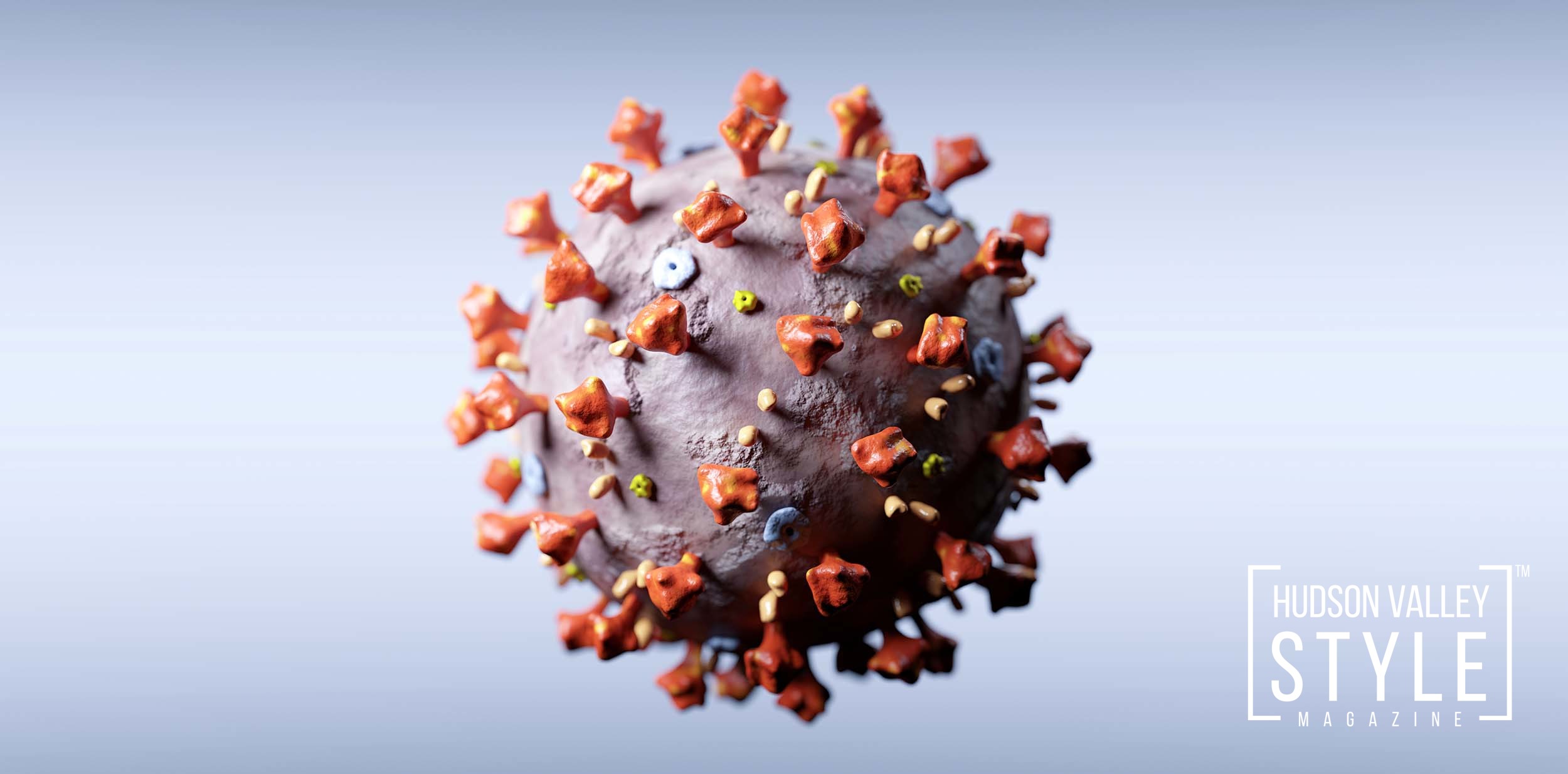 Coronavirus attack in microscopic view. Virus from Wuhan causing pandemic around the world. 3D rendering.