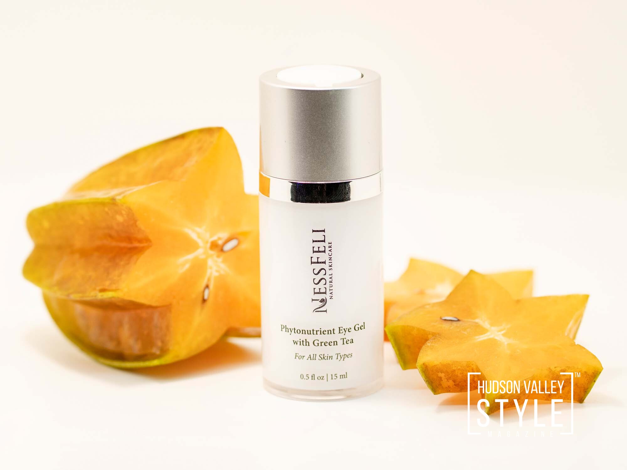 Phytonutrient Eye Gel with Green Tea by NessFeli Natural Skincare – Hudson Valley Style Magazine Gift Guide – Product Photography by Duncan Avenue Studios, New York
