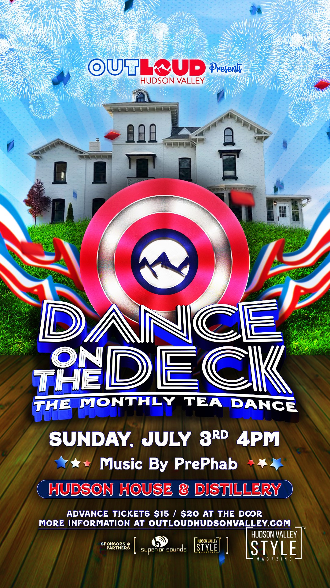 Tea Dance on the Deck at the Hudson House Distillery – Sunday, July 3rd – Out Loud Hudson Valley
