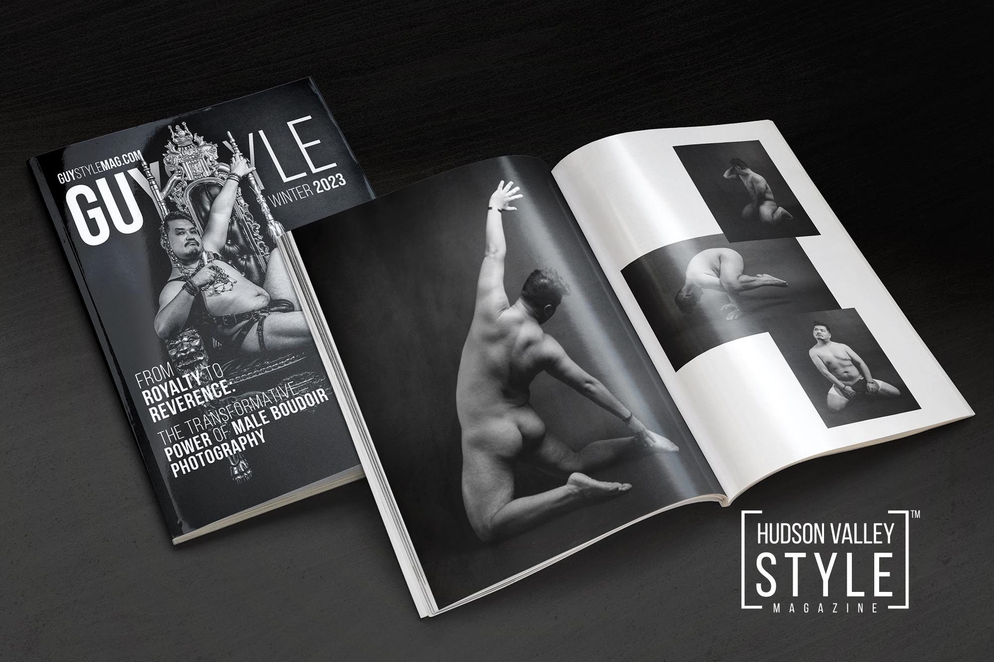 From Royalty to Reverence: The Transformative Power of Male Boudoir Photography – Winter 2023 Print Edition of the GUY STYLE MAGAZINE – Presented by NYC Male Boudoir Experience
