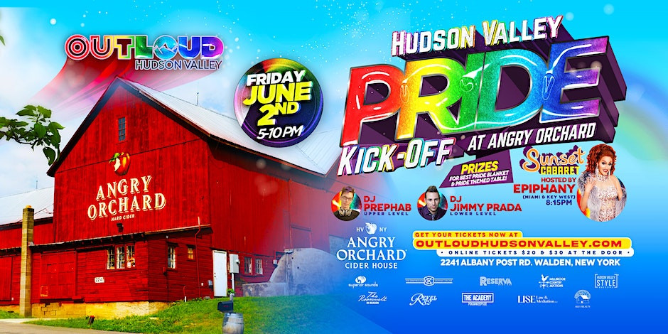 Hudson Valley Pride Kick-Off Party at Angry Orchard with Epiphany Get Paid: Celebrating Diversity and Inclusion – Presented by Out Loud Hudson Valley