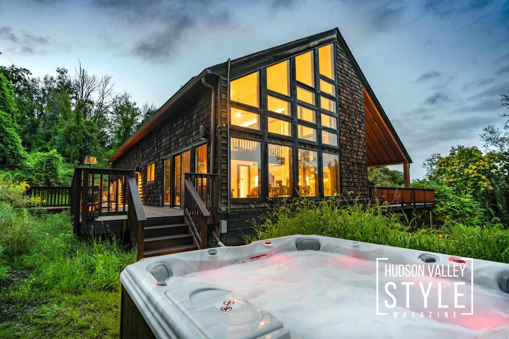 Warwick's Twilight Serenade: The Luminous Dance of a Chalet and Nature – Exploring Hudson Valley with Photographer Maxwell Alexander – Presented by ALLUVION MEDIA – The Best Hospitality Photography in the Northeast