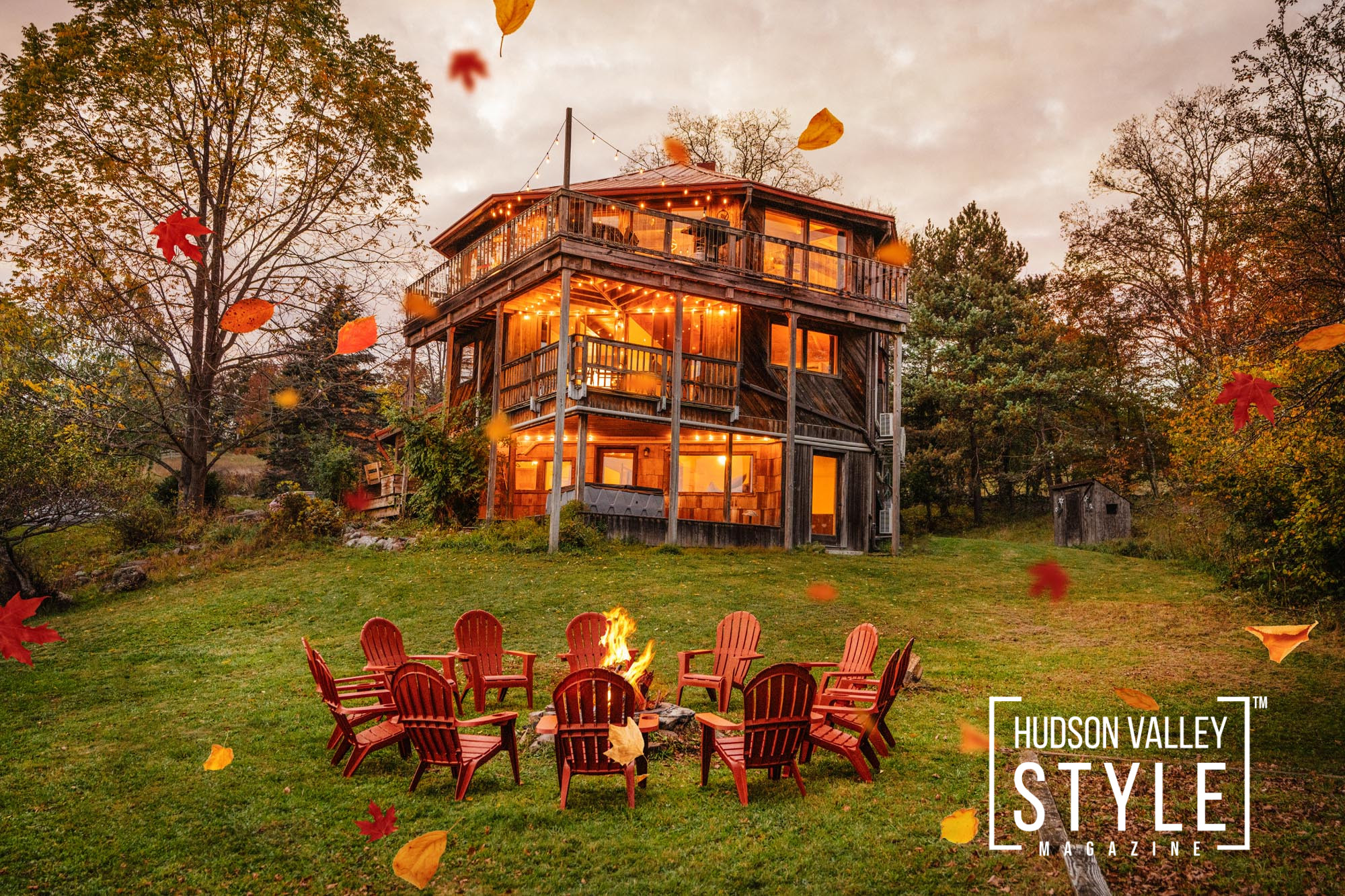 Escape to the Idyllic Rustic Cabin with a Hot Tub in the Catskill Mountains this Fall – Photography by Maxwell Alexander for Alluvion Media – Presented by Alluvion Vacations