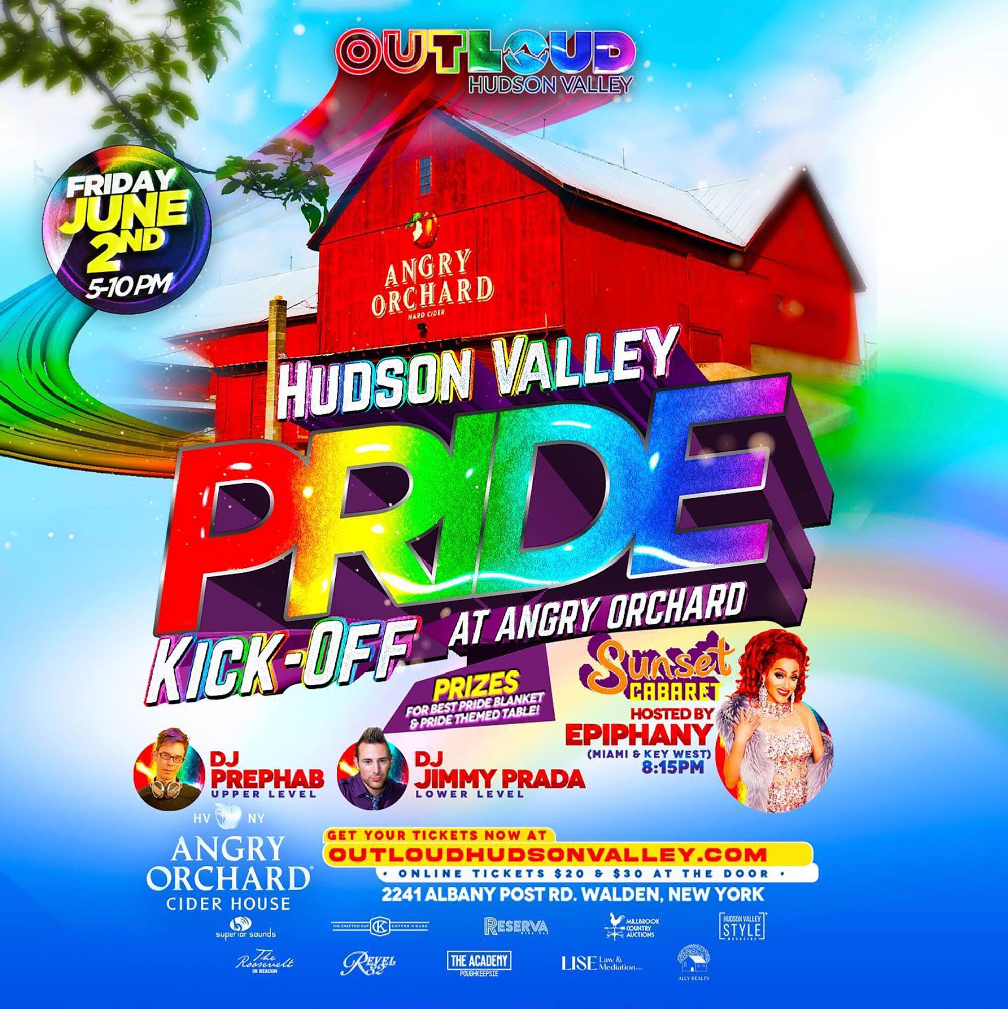 Hudson Valley Pride Kick-Off Party at Angry Orchard with Epiphany Get Paid: Celebrating Diversity and Inclusion – Presented by Out Loud Hudson Valley